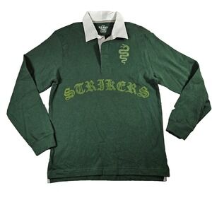 NWT Old Navy Men's Sz XL Y2K Green Rugby‎ STRIKERS Preppy Long Sleeve Shirt